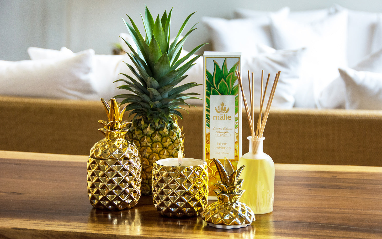 Hawaiian sunshine and pineapple, capturing vacation vibes in a luxury home