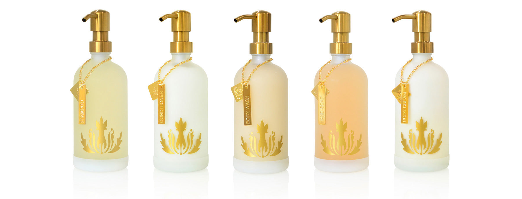 Organic botanical glass hospitality bottles for luxury amenities