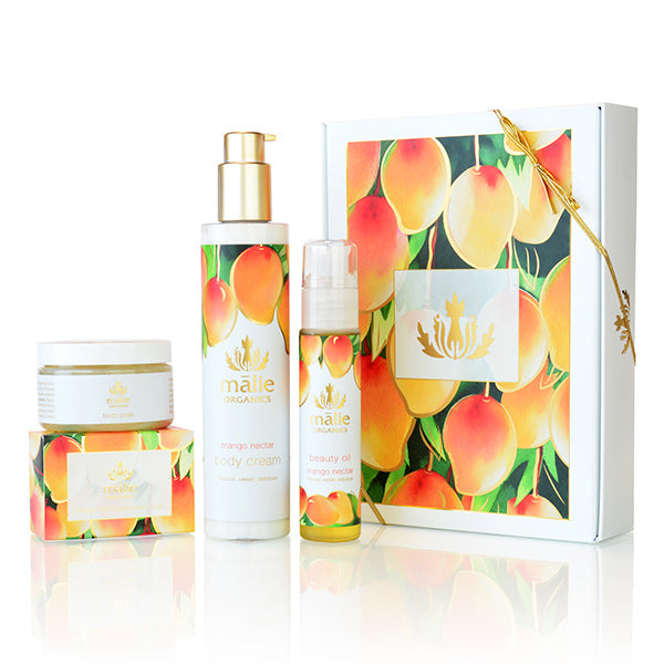 Organic luxe spa box with Hawaiian mango theme