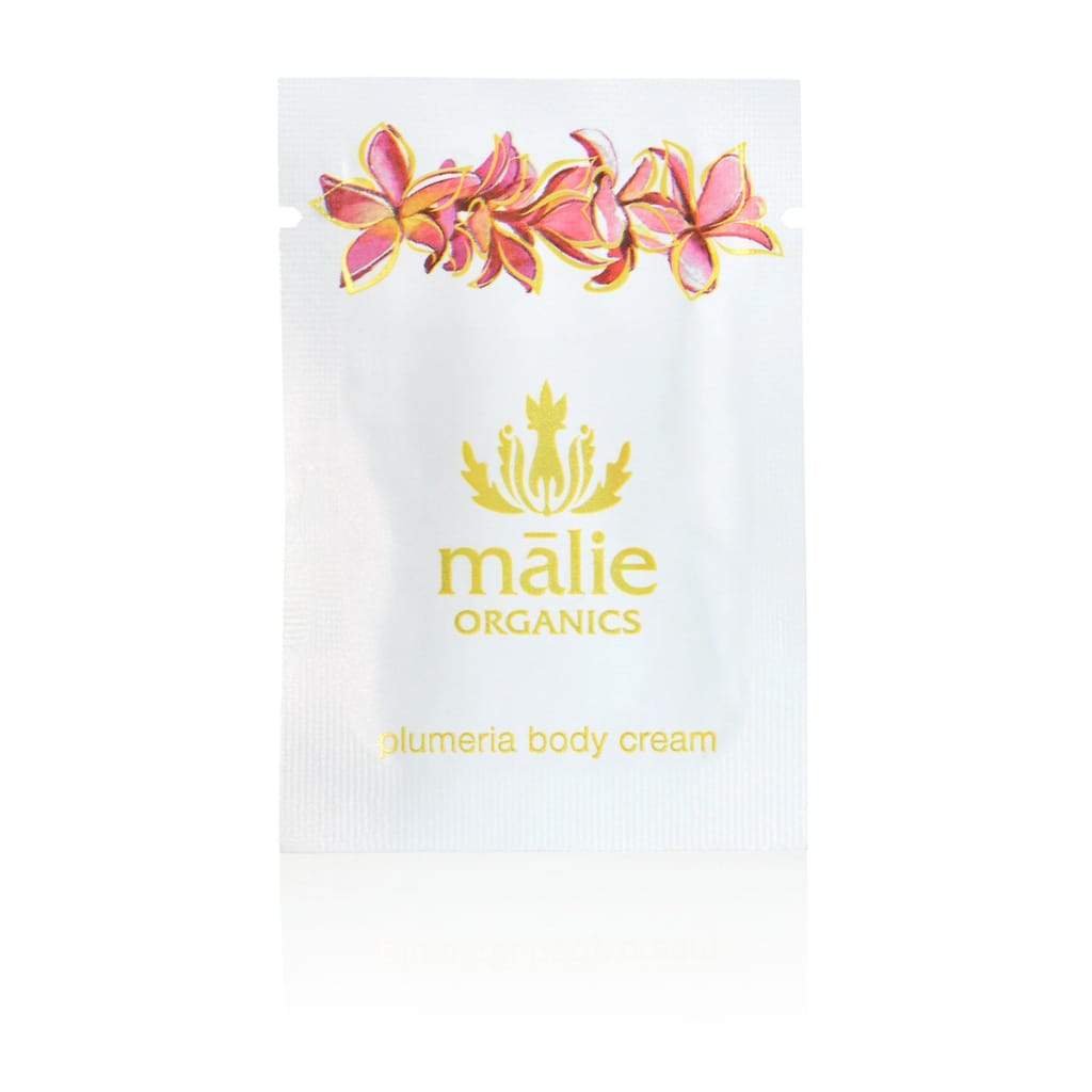 plumeria organic body cream packette